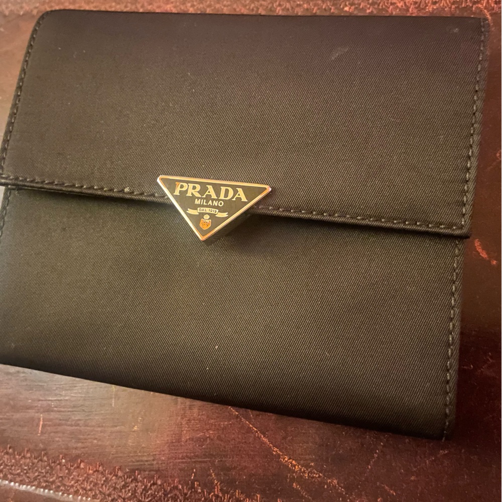 Prada Tessuto tri-fold wallet in black nylon